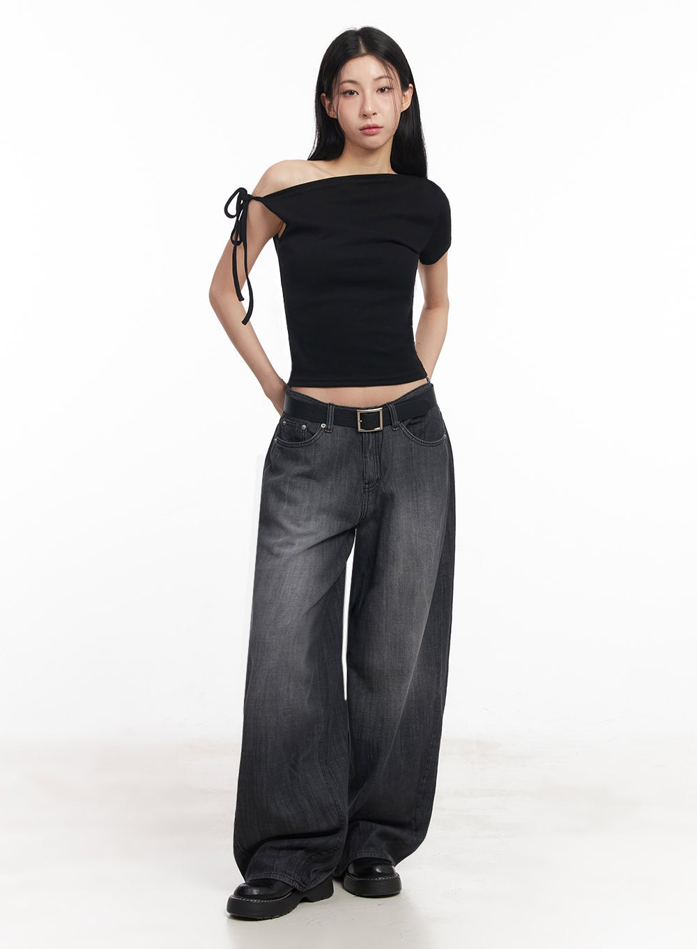 One-Shoulder Ribbon Top IY529