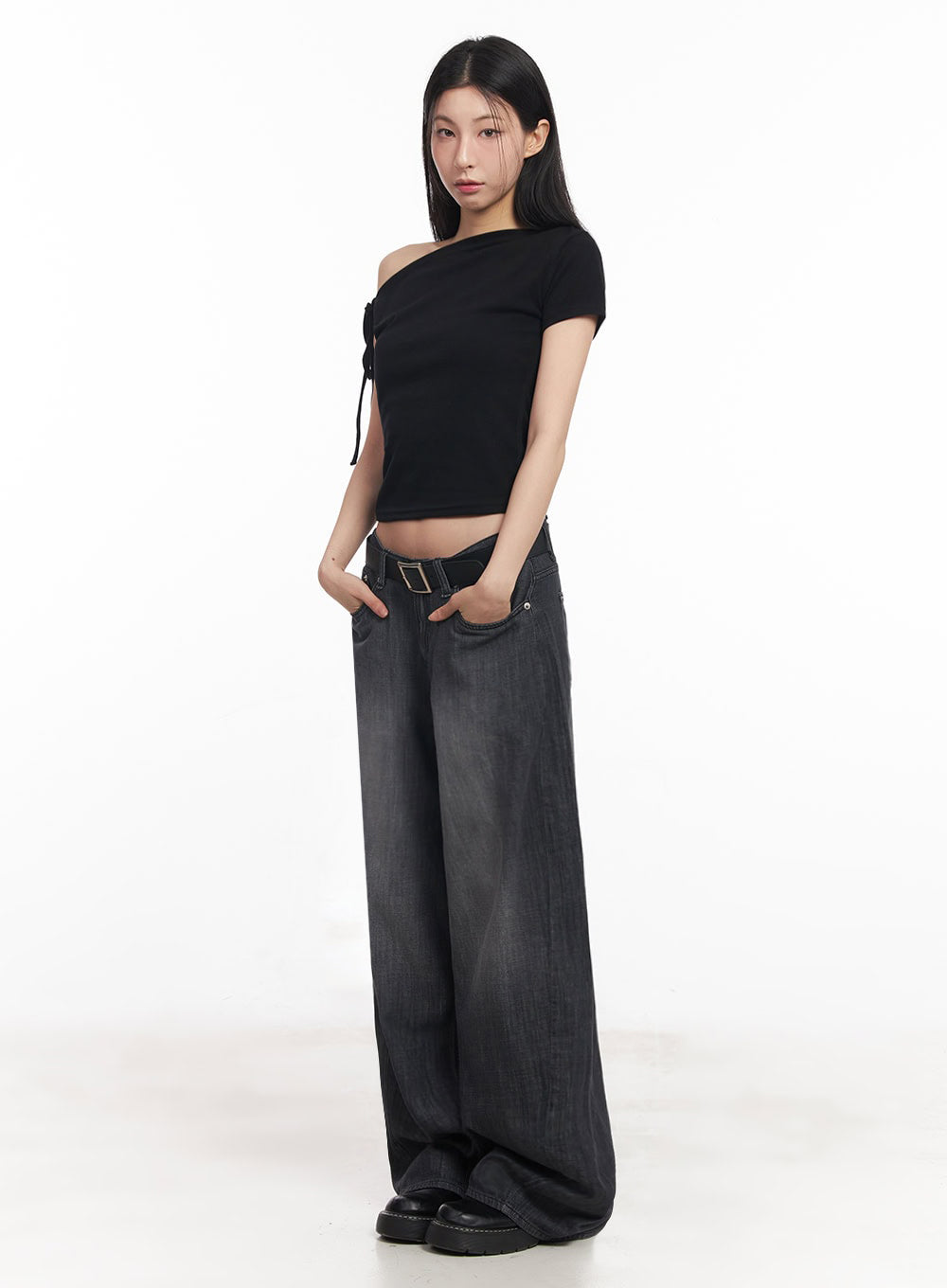 One-Shoulder Ribbon Top IY529