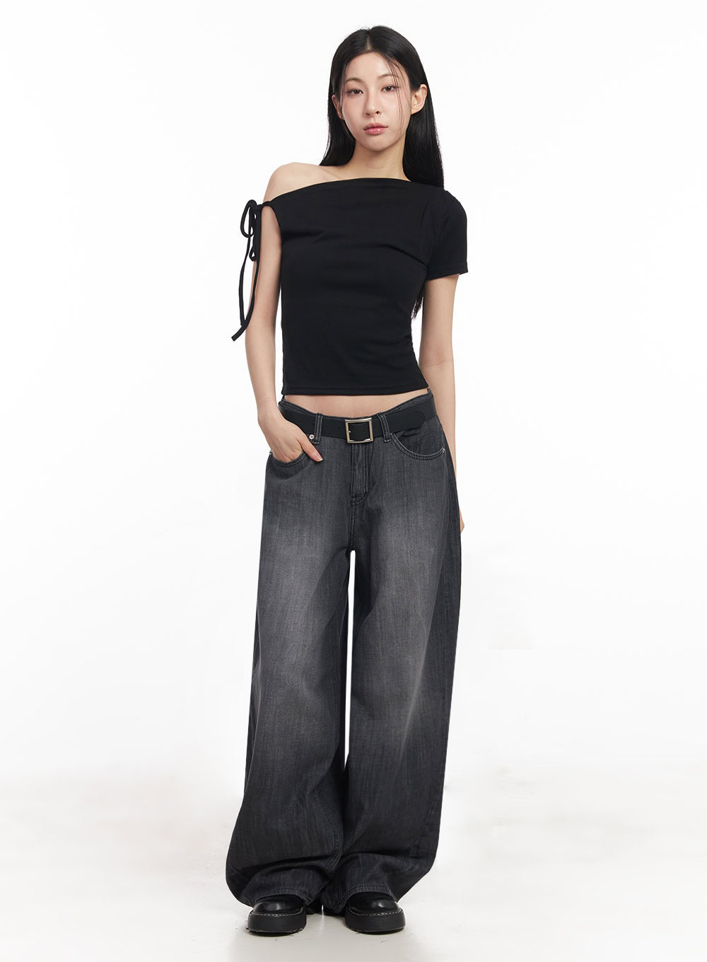 One-Shoulder Ribbon Top IY529