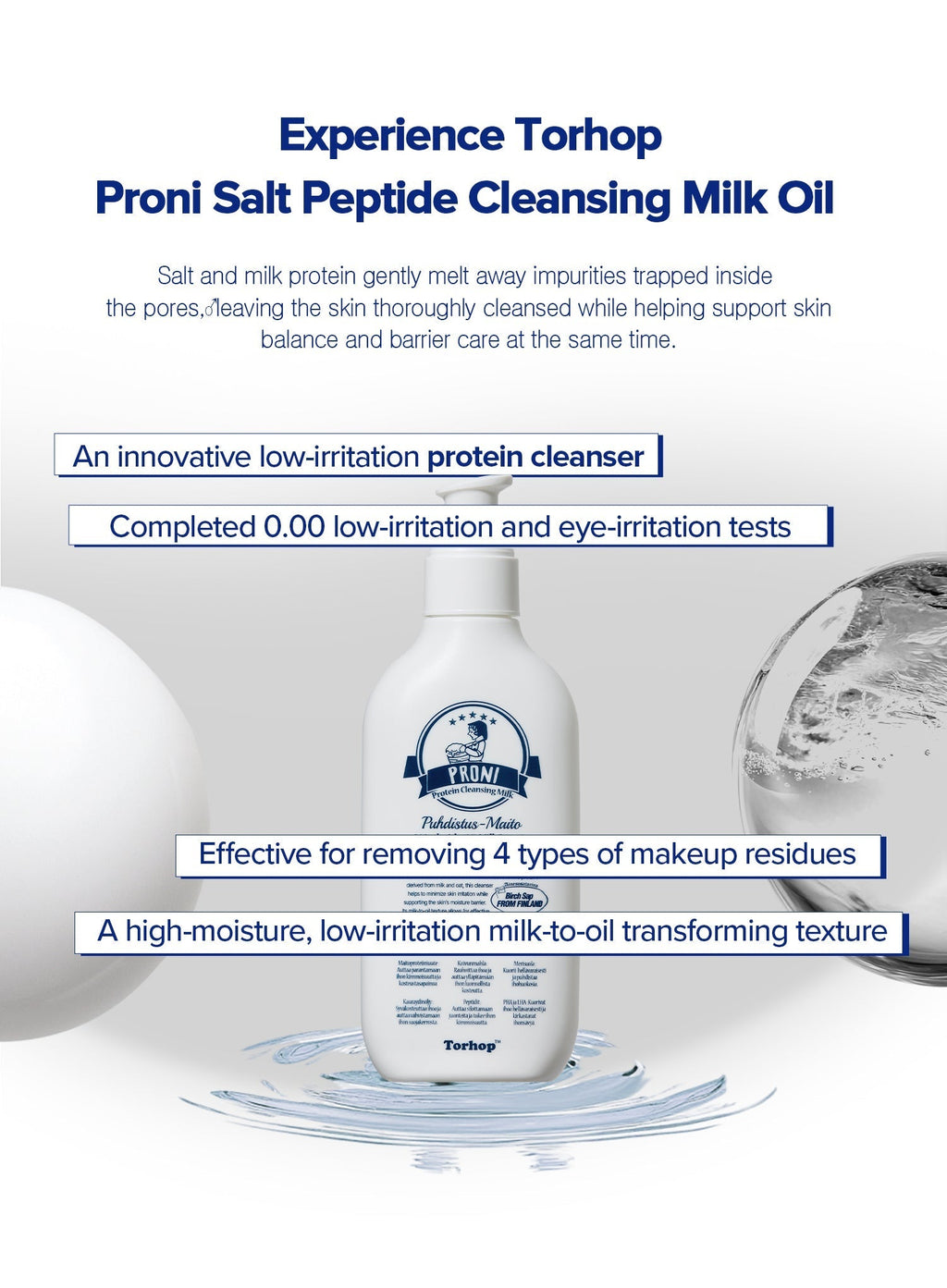 Proni Salt Peptide Cleansing Milk Oil (200ml)