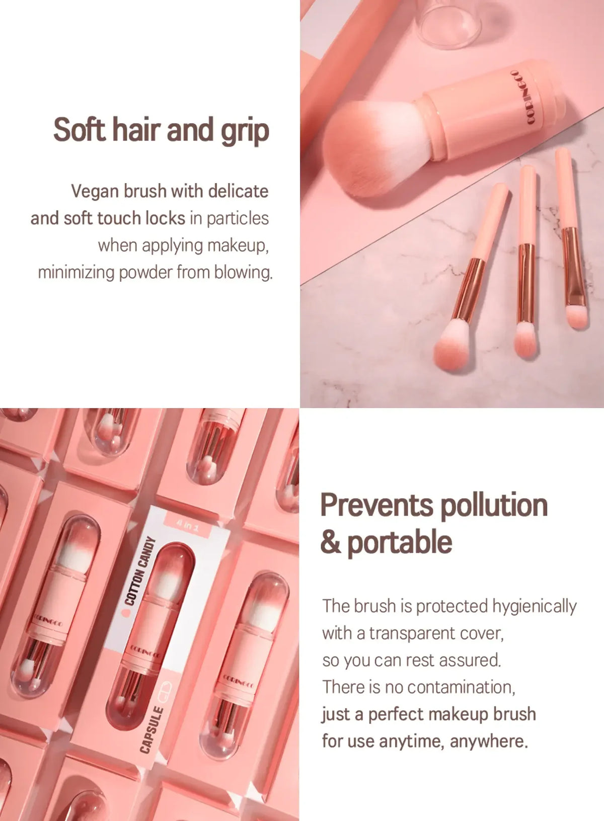 Cotton Candy Capsule Brush Set 4pcs (80g)