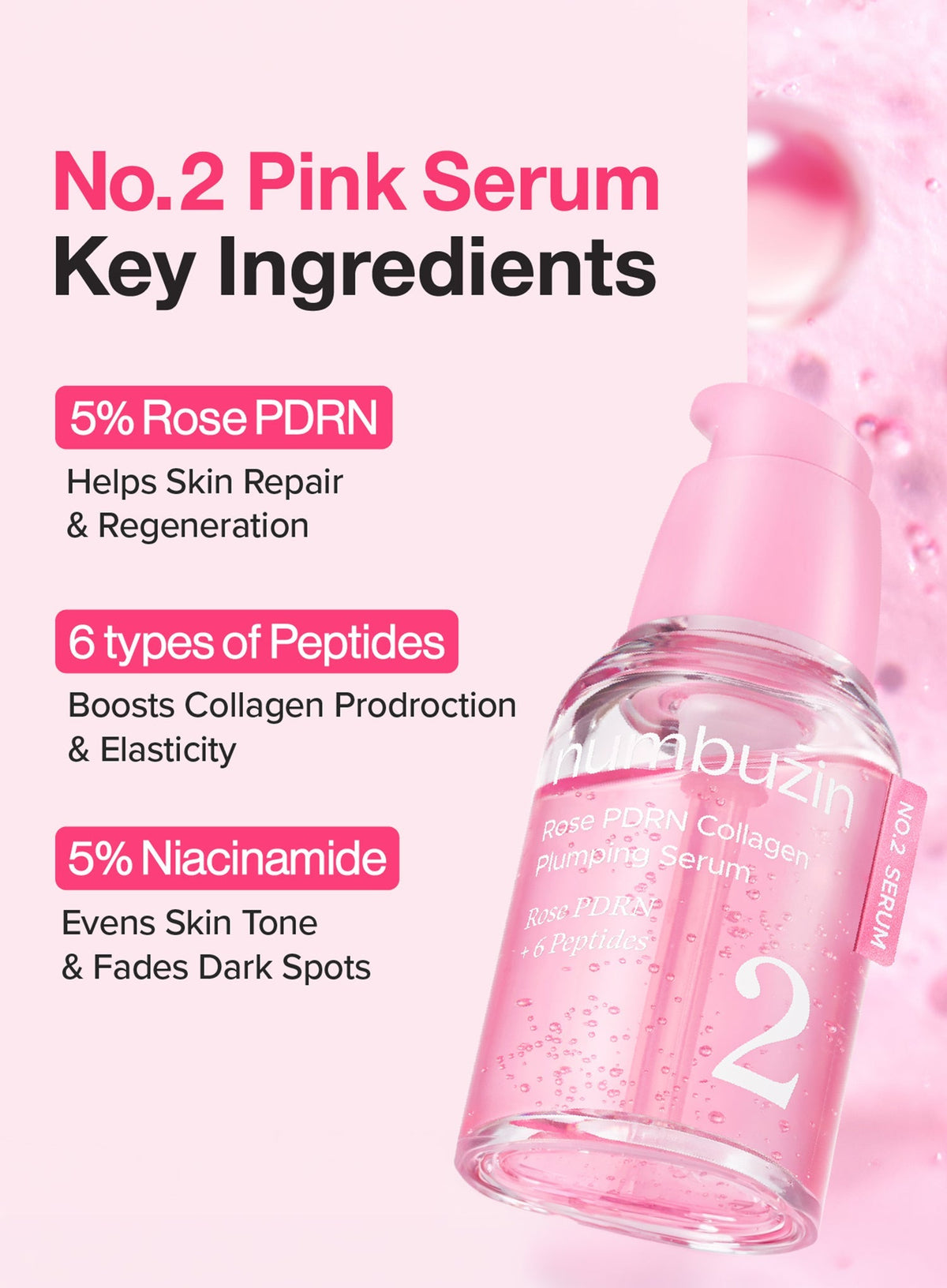 No.2 Rose PDRN Collagen Plumping Serum (30ml)