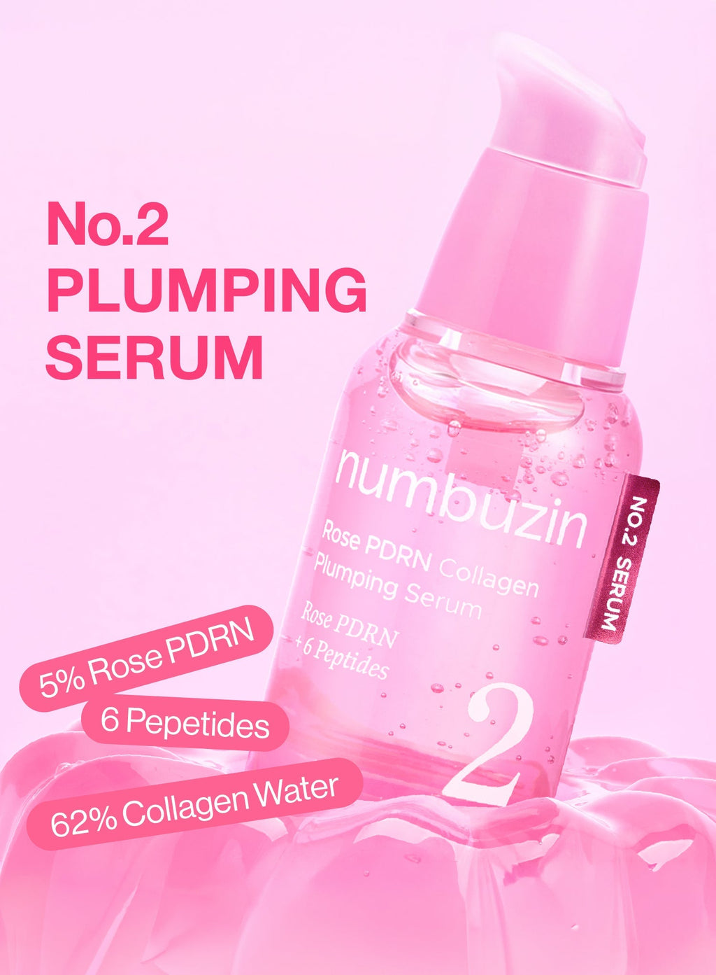 No.2 Rose PDRN Collagen Plumping Serum (30ml)