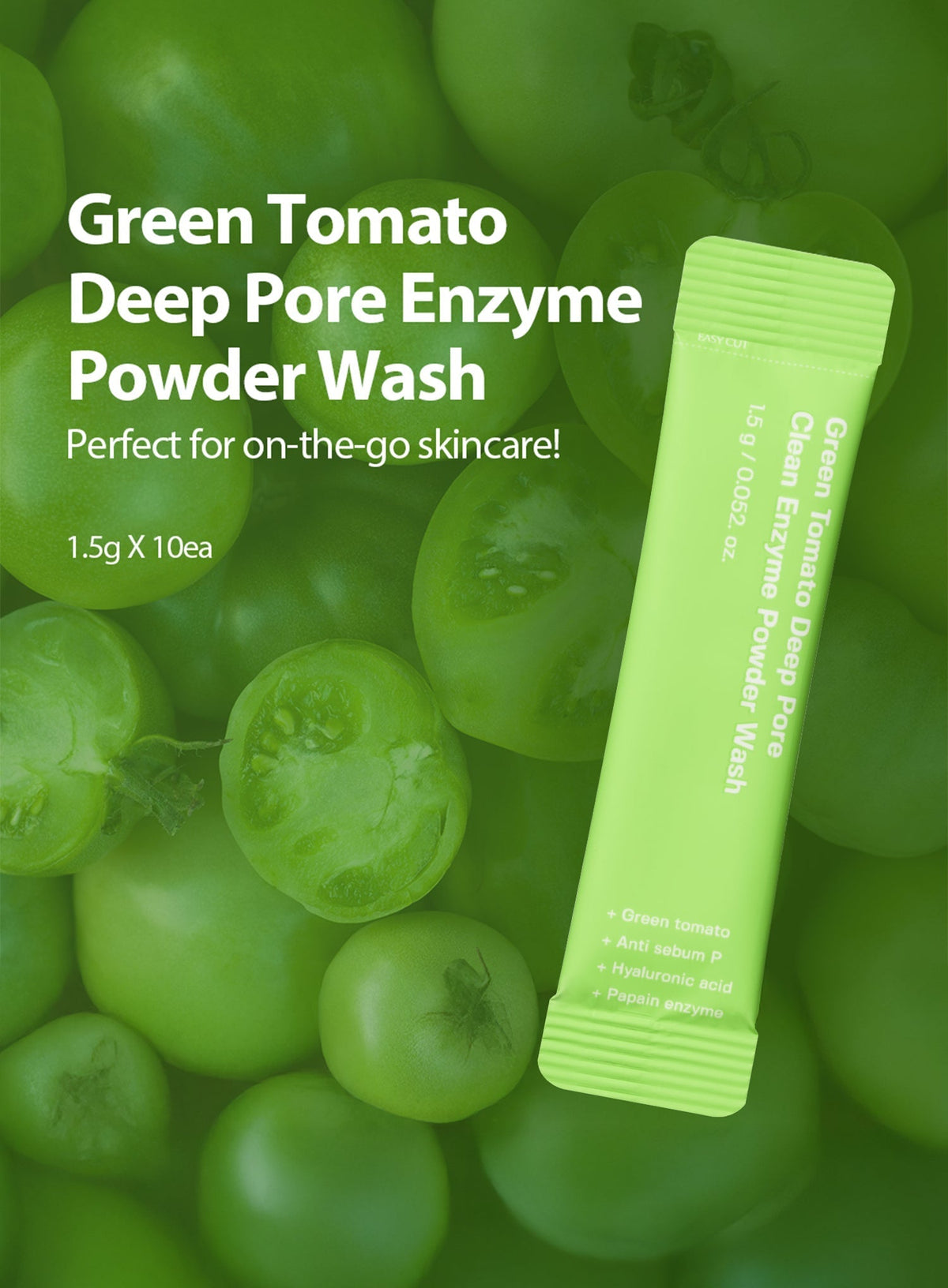 Green Tomato Deep Pore Clean Enzyme Powder Wash Travel Kit (1.5g*10ea)