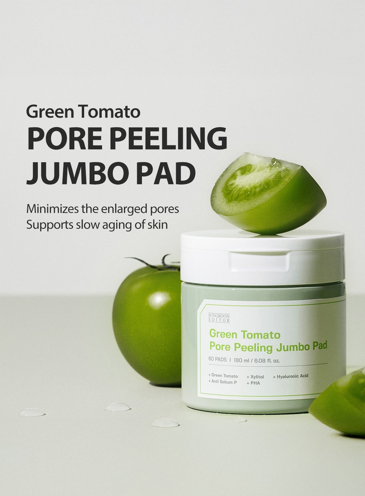 Green Tomato Pore Peeling Jumbo Pad (180ml)