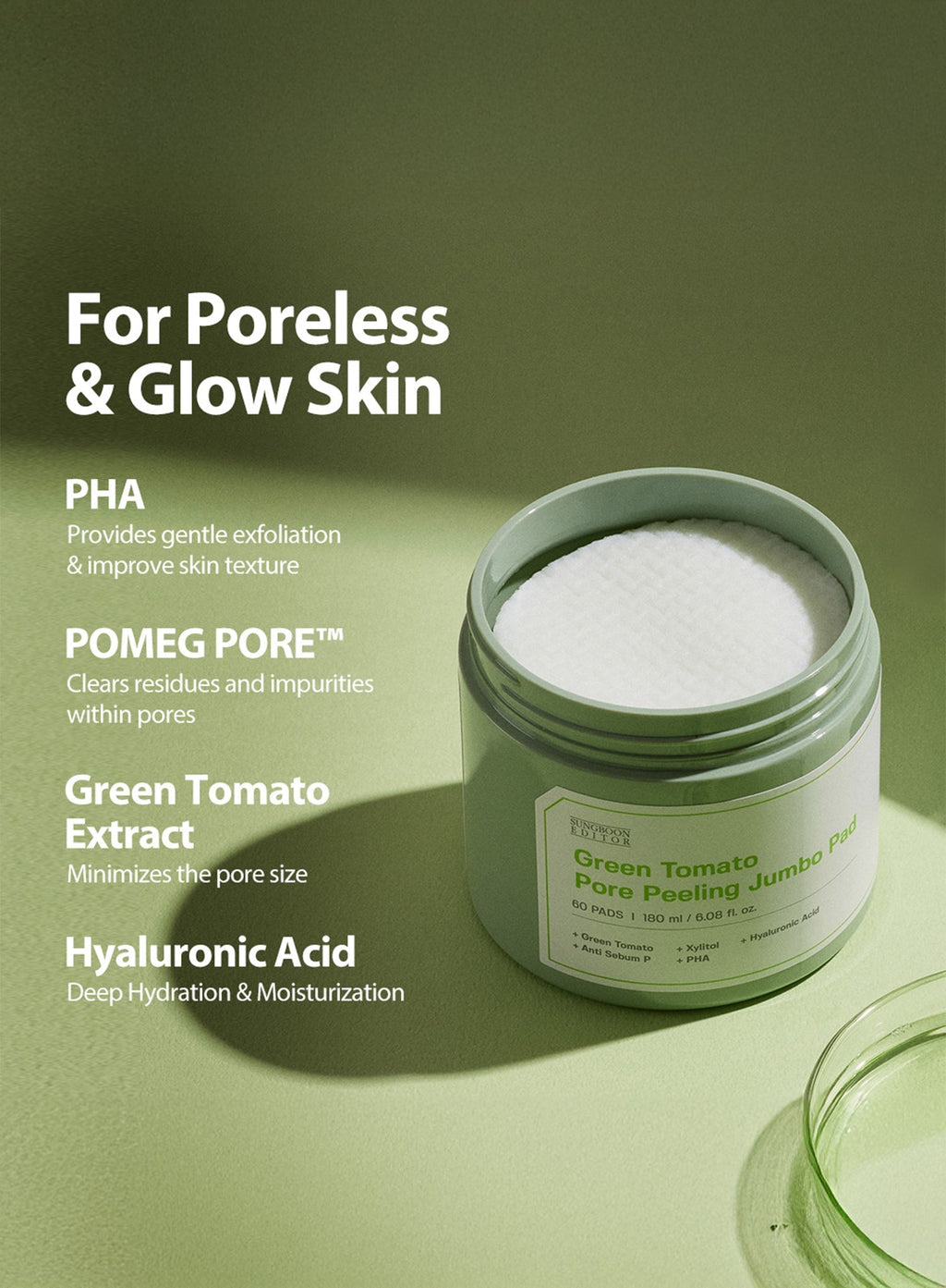 Green Tomato Pore Peeling Jumbo Pad (180ml)
