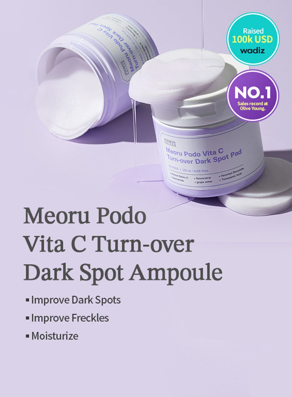 Meoru Podo Vita C Turn-over Dark Spots Pad (60pcs)