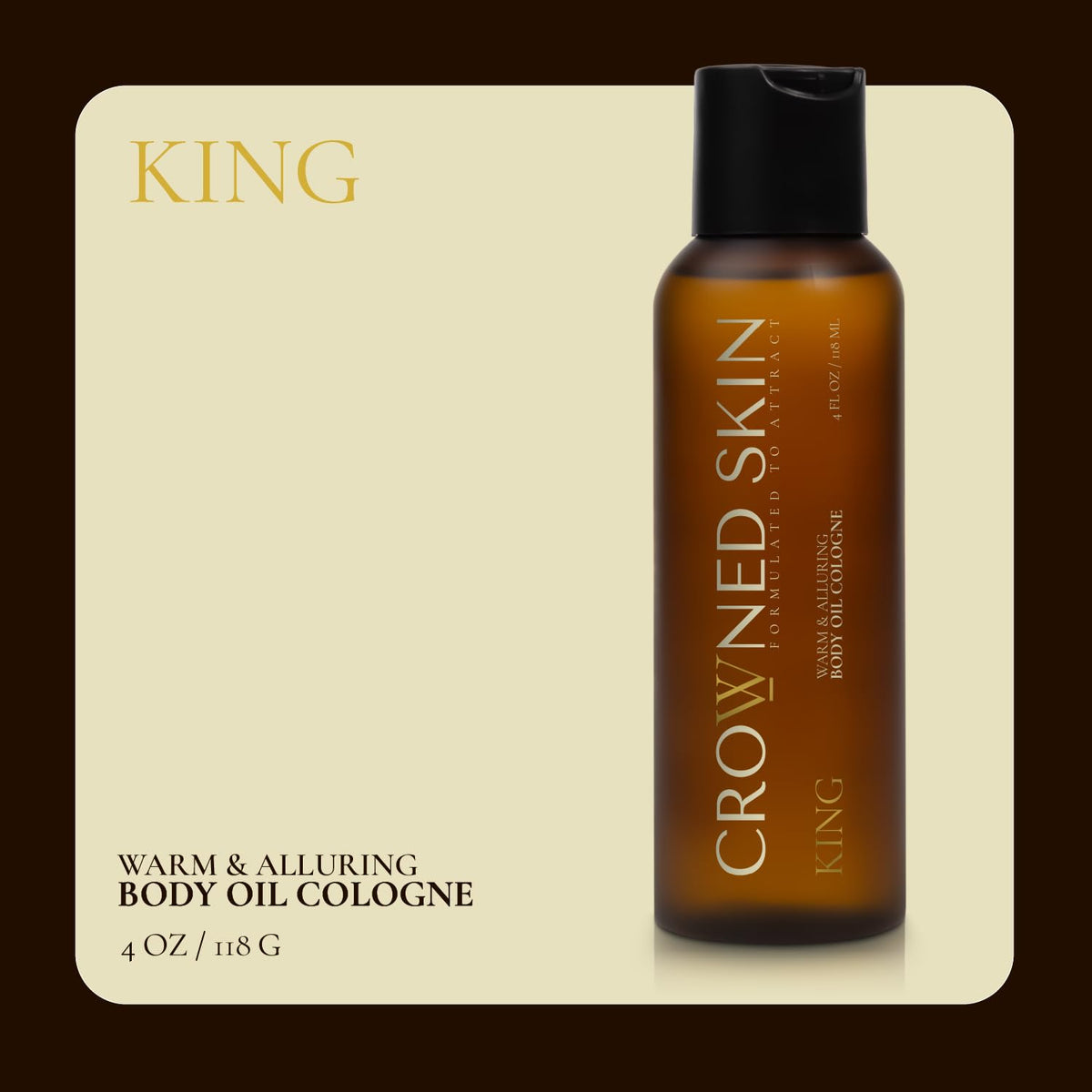 Crowned Skin Body Butter & Body Oil, King Essentials, Warm & Alluring