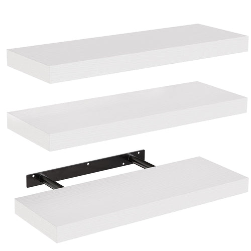 Amada 15.7" Floating Shelves for Wall Decor & Storage, Set of 3, White