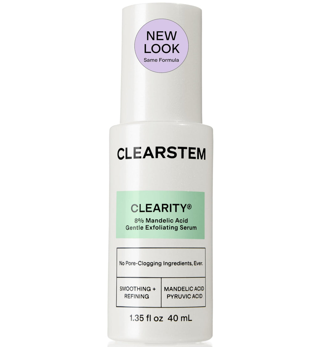 CLEARSTEM - CLEARITY The Blackhead Dissolver Mandelic Acid Serum - Vitamin C, Turmeric, Collagen Boost - All Skin Types - Facial Skin Care Products - Gluten Free, Cruelty Free - 1.35 Fl Oz / 40ml