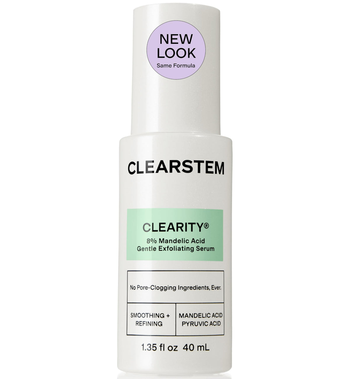 CLEARSTEM - CLEARITY The Blackhead Dissolver Mandelic Acid Serum - Vitamin C, Turmeric, Collagen Boost - All Skin Types - Facial Skin Care Products - Gluten Free, Cruelty Free - 1.35 Fl Oz / 40ml