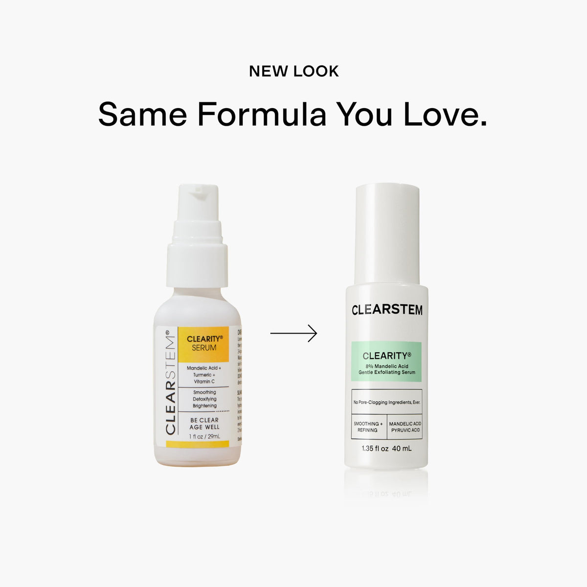 CLEARSTEM - CLEARITY The Blackhead Dissolver Mandelic Acid Serum - Vitamin C, Turmeric, Collagen Boost - All Skin Types - Facial Skin Care Products - Gluten Free, Cruelty Free - 1.35 Fl Oz / 40ml