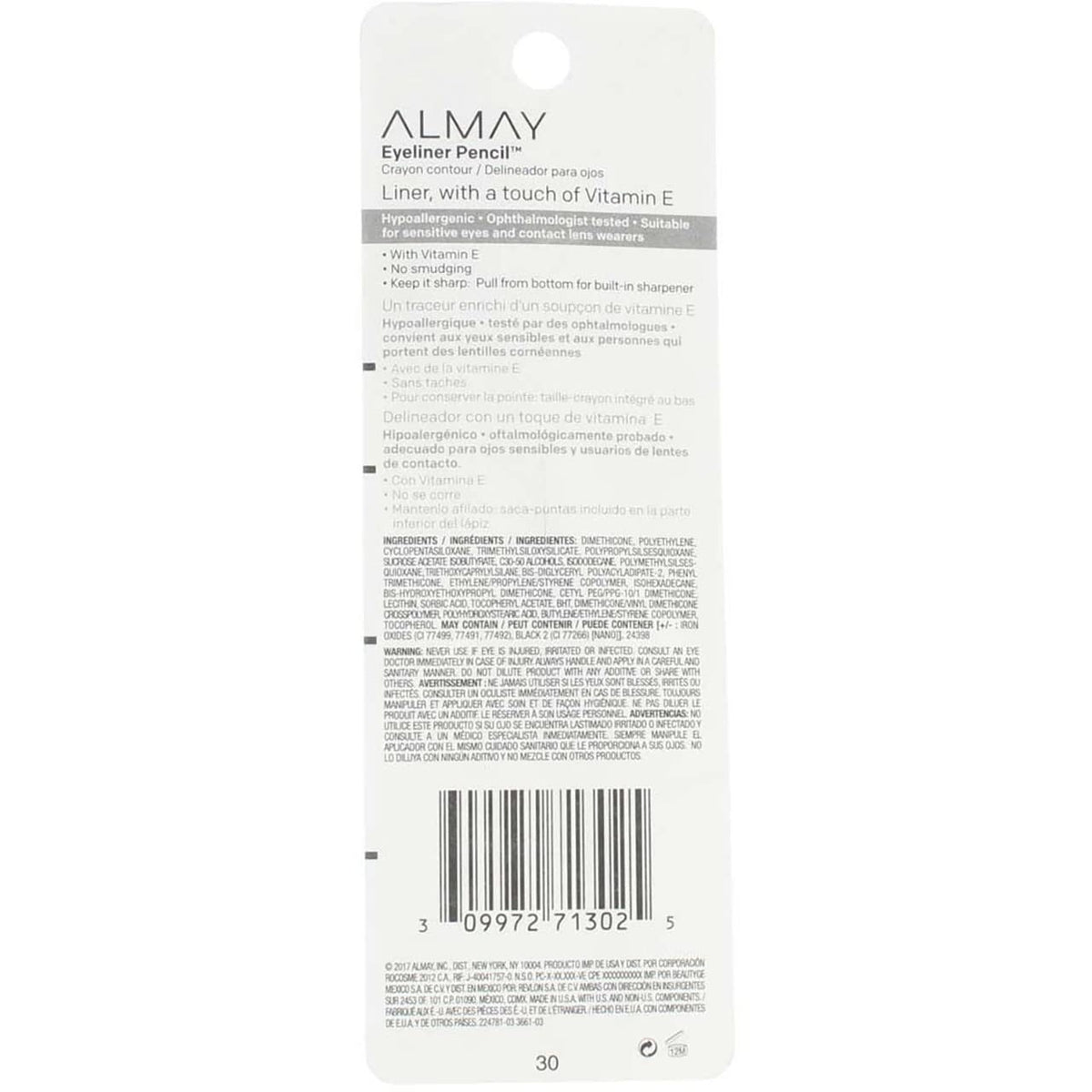 ALMAY Eyeliner Pencil, Brown [207], 0.01 oz ( Pack of 5)