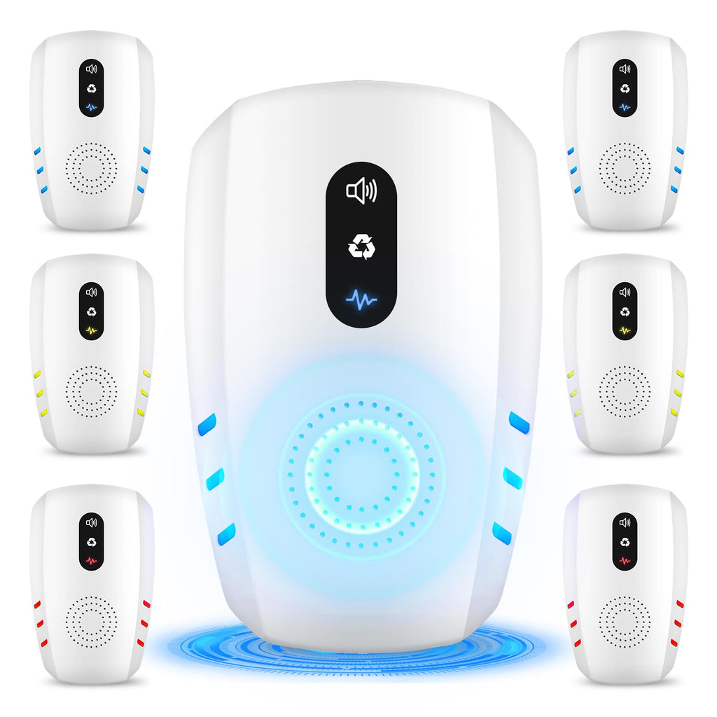 2026 Upgraded Ultrasonic Indoor Pest Repeller, 3-Mode Mouse Traps, 6 Pack