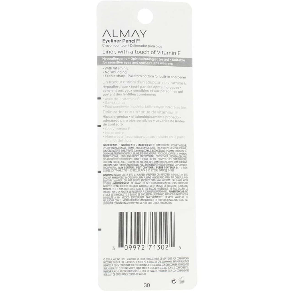 ALMAY Eyeliner Pencil, Brown [207], 0.01 oz ( Pack of 5)