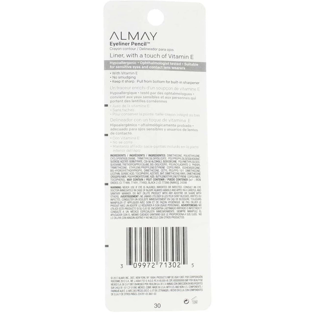 ALMAY Eyeliner Pencil, Brown [207], 0.01 oz ( Pack of 5)