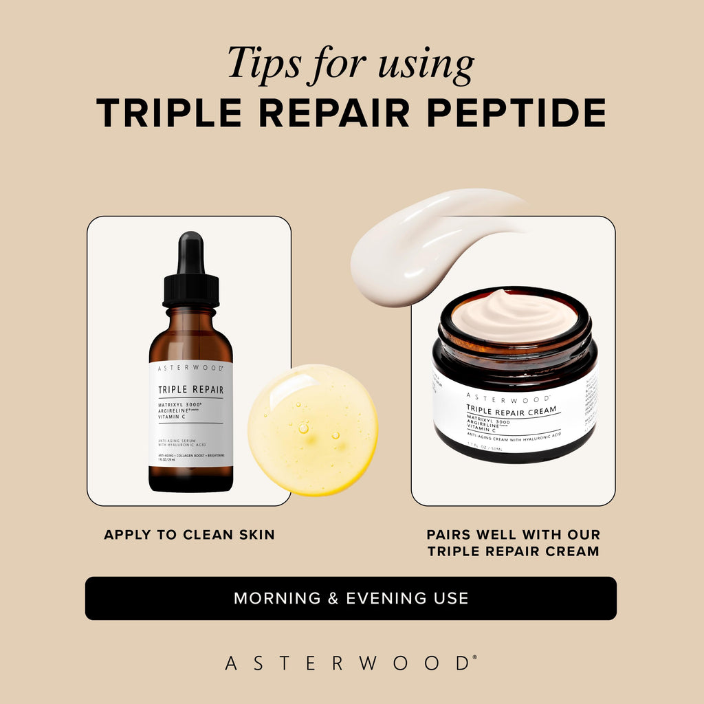 Asterwood Triple Repair Peptide Serum, Matrixyl 3000, Argireline & Vit. C