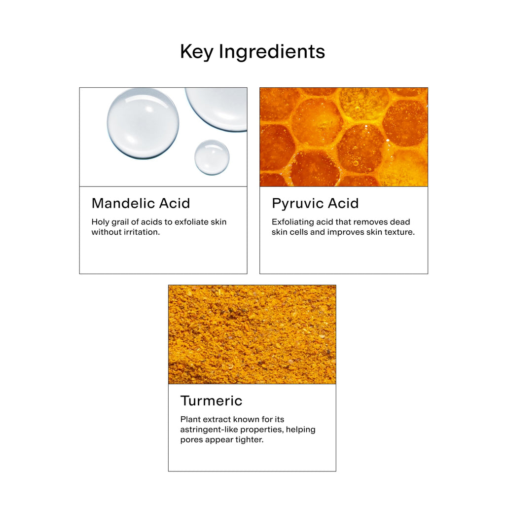 CLEARSTEM - CLEARITY The Blackhead Dissolver Mandelic Acid Serum - Vitamin C, Turmeric, Collagen Boost - All Skin Types - Facial Skin Care Products - Gluten Free, Cruelty Free - 1.35 Fl Oz / 40ml