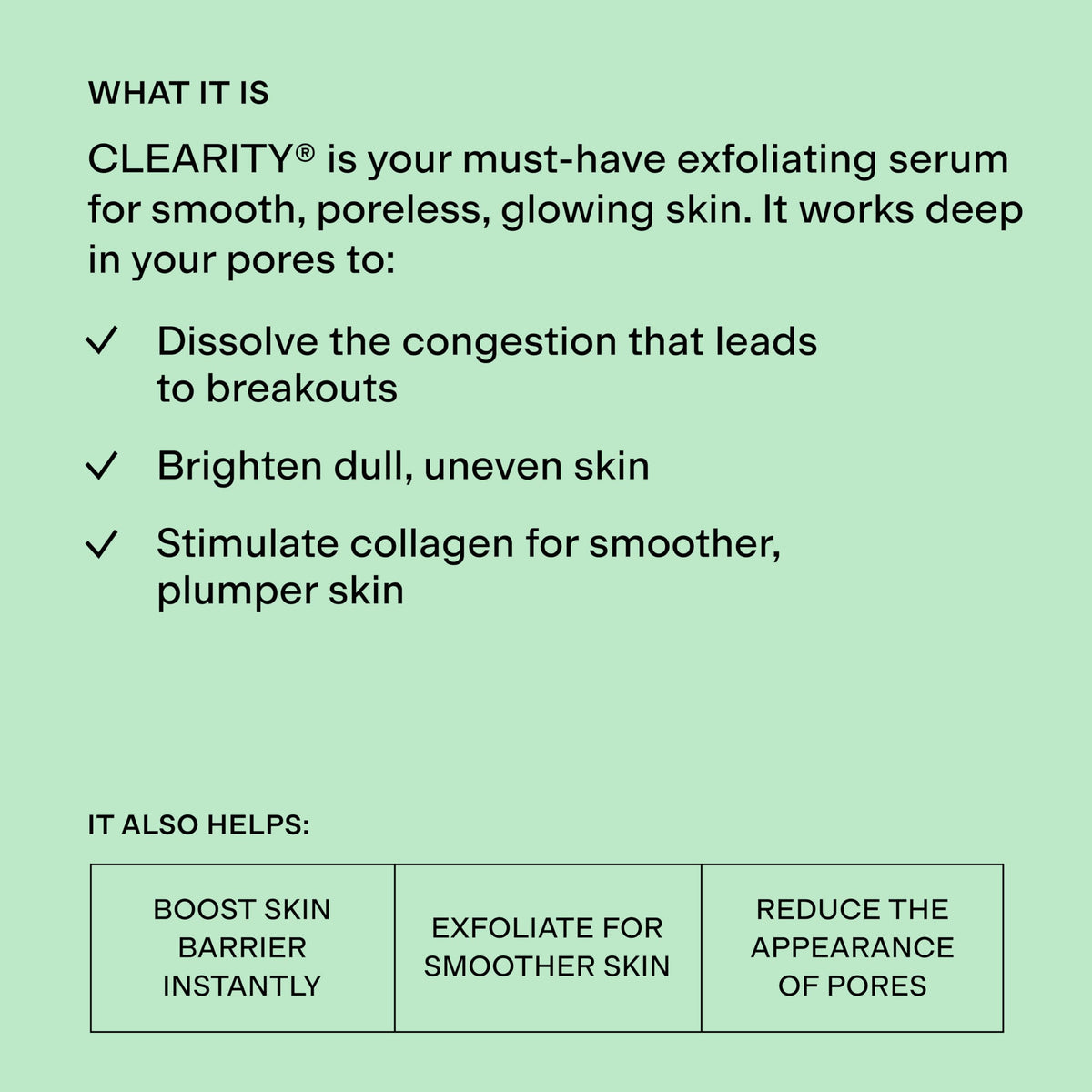 CLEARSTEM - CLEARITY The Blackhead Dissolver Mandelic Acid Serum - Vitamin C, Turmeric, Collagen Boost - All Skin Types - Facial Skin Care Products - Gluten Free, Cruelty Free - 1.35 Fl Oz / 40ml