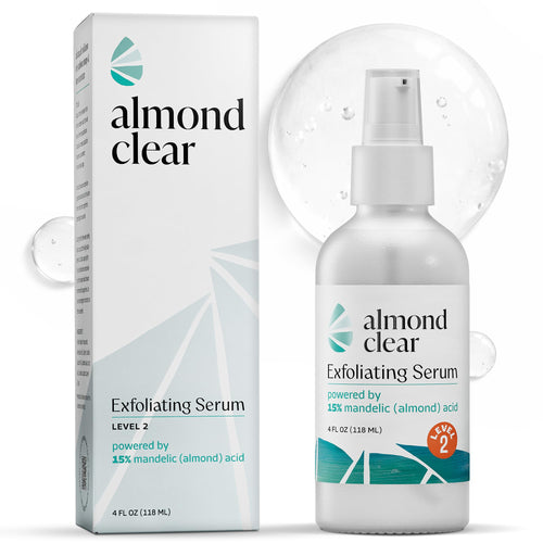 Almond Clear Level 2 Serum | Mandelic Acid Body Serum for Acne, Folliculitis, Aging Skin, Ingrown Hairs, Dark Spots on Face, Chest, Butt, Back, Thighs, Arms | 4 oz