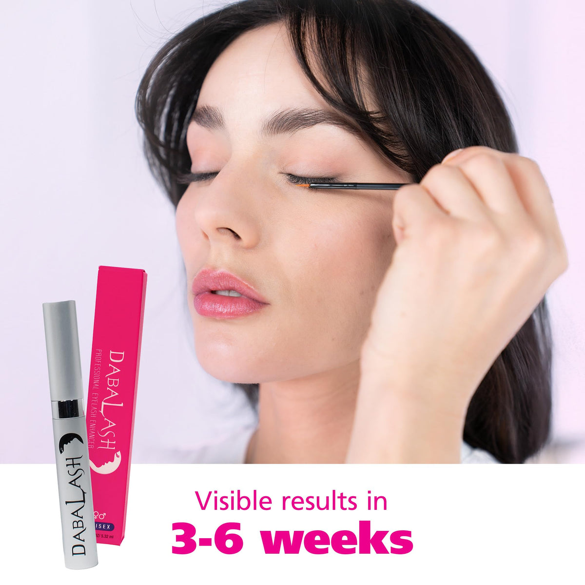 DABALASH Professional Eyelash & Eyebrow Growth Serum with Castor Oil – Promotes the Appearance of Naturally Longer, Fuller, Thicker & Stronger Lash + Brow Hair – 0.18 oz