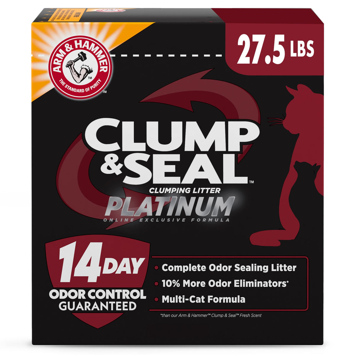 ARM & HAMMER Clump & Seal Platinum Clumping Cat Litter, Online Only, 37 Lbs