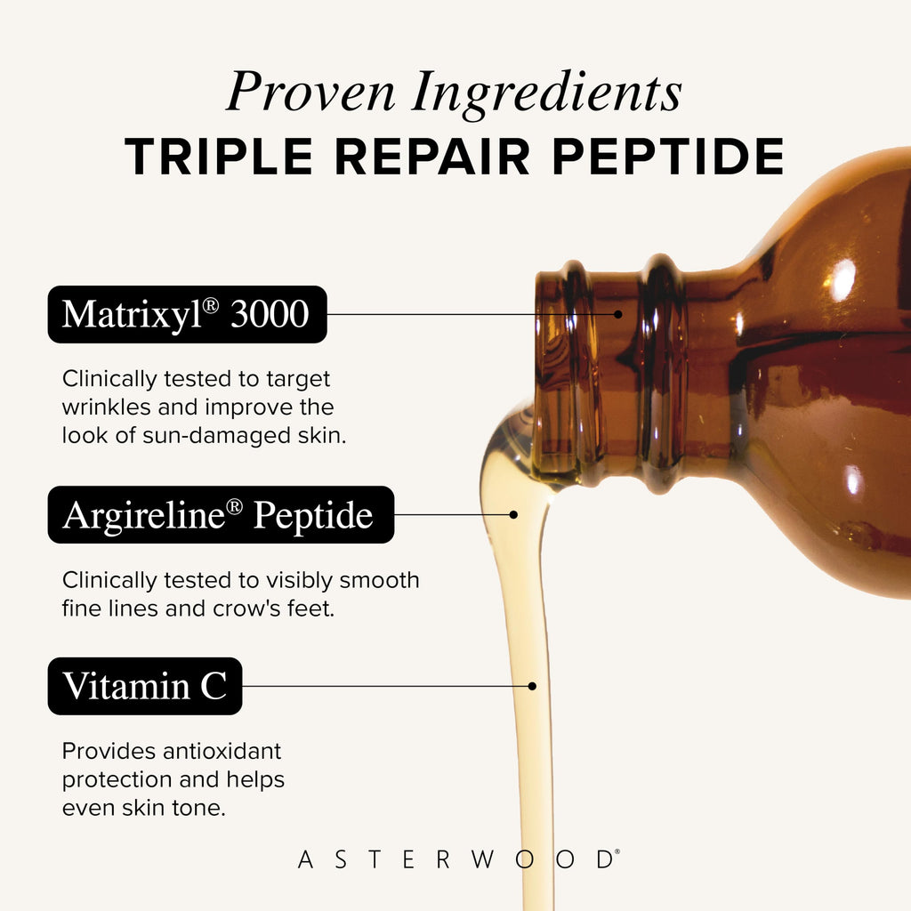 Asterwood Triple Repair Peptide Serum, Matrixyl 3000, Argireline & Vit. C