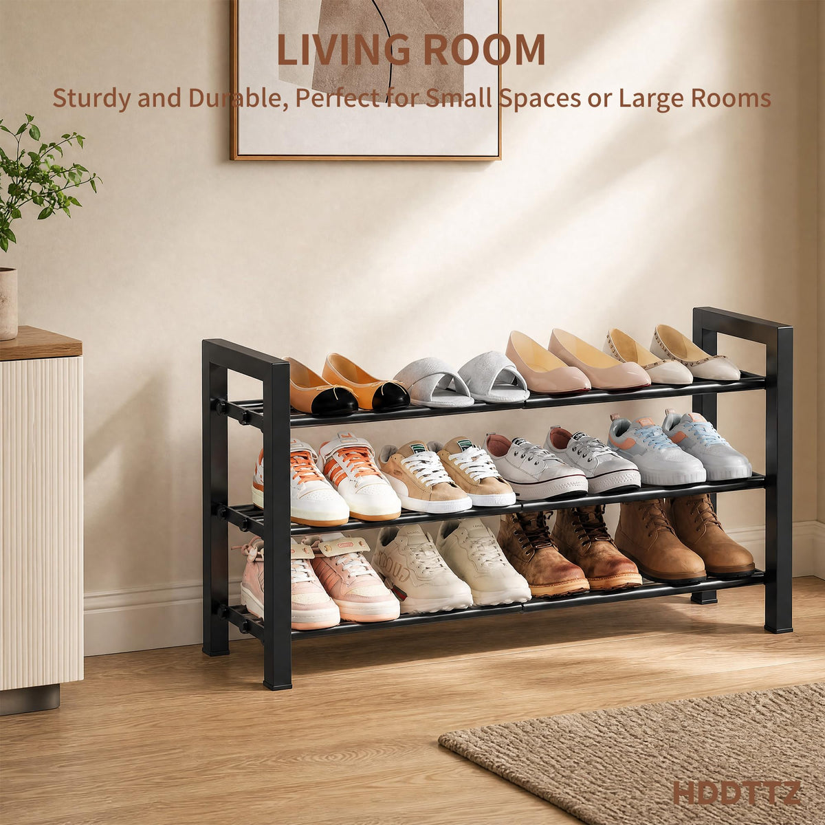 Expandable Shoe Rack, Heavy Duty Metal Shoe Organizer for Closet