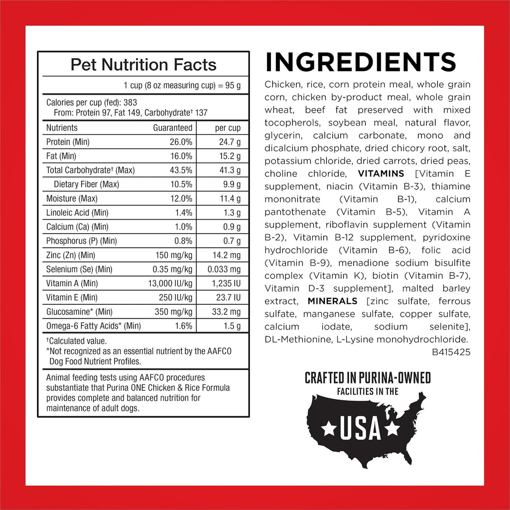Purina ONE Chicken and Rice Formula Natural Dog Food