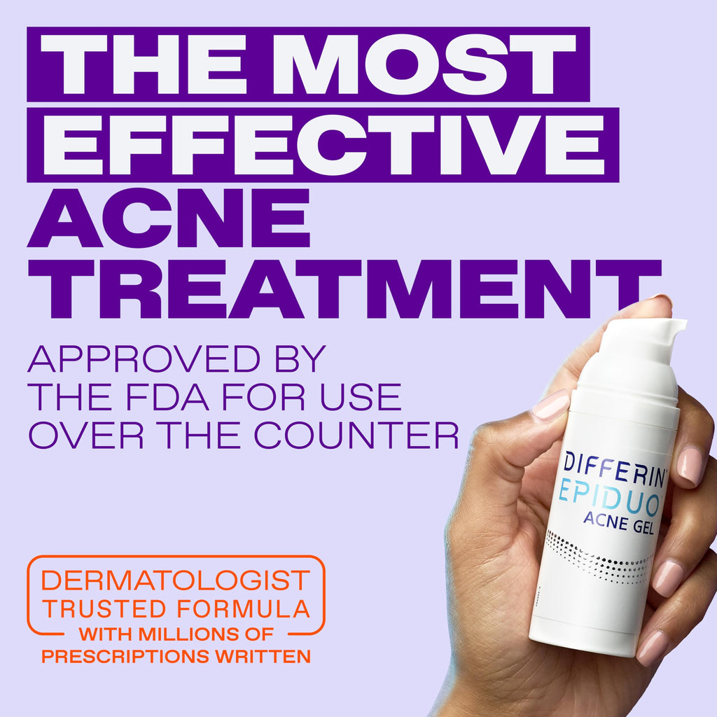 Differin Epiduo Acne Gel Treatment, Adapalene & Benzoyl Peroxide, 15g Pump