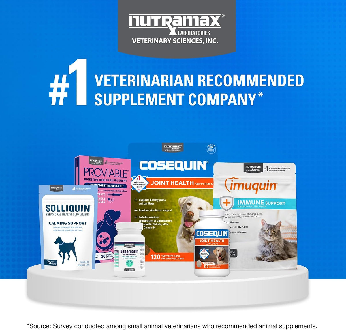 Nutramax Cosequin Maximum Strength Joint Health Supplement for Dogs - with Glucosamine, Chondroitin, MSM, and Hyaluronic Acid, 75 Chewable Tablets