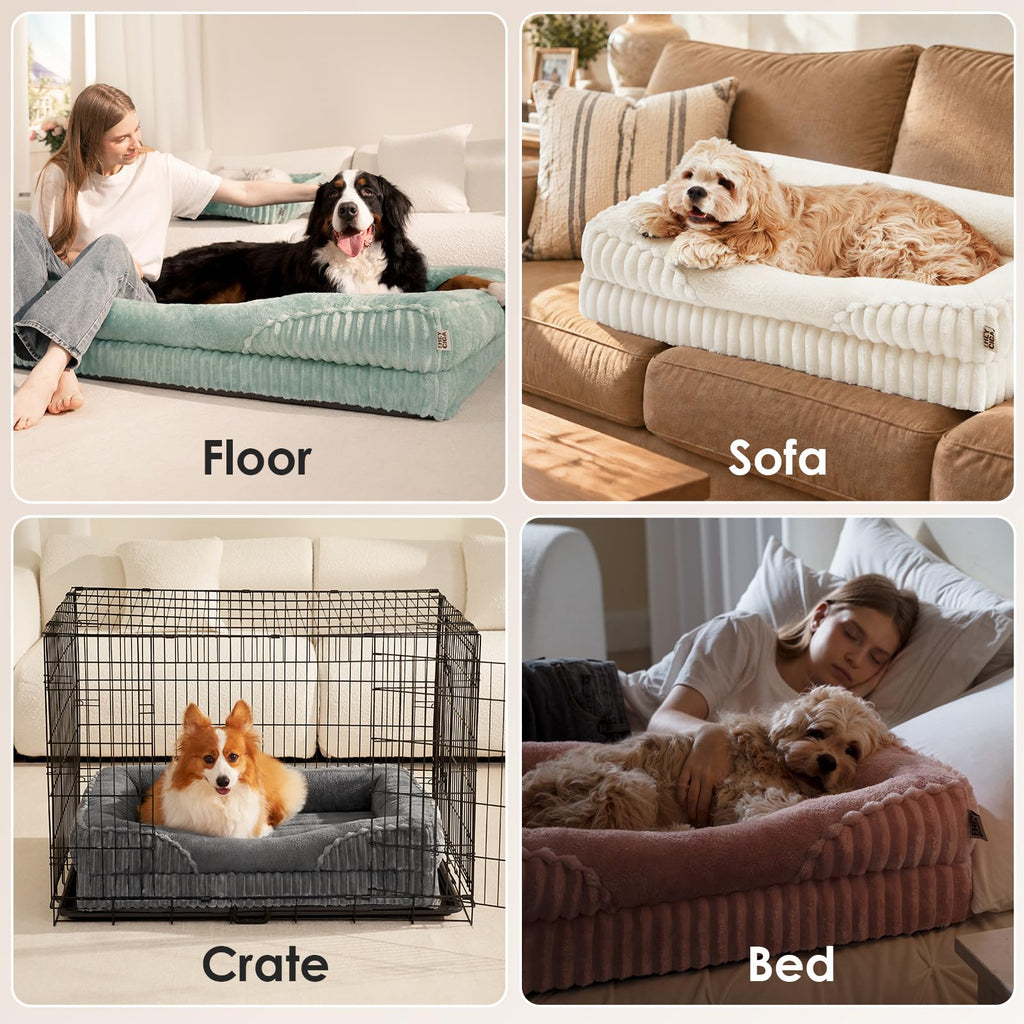 EHEYCIGA Orthopedic XL Dog Bed 42x30 Inch, Memory Foam Dog Couch, Grey