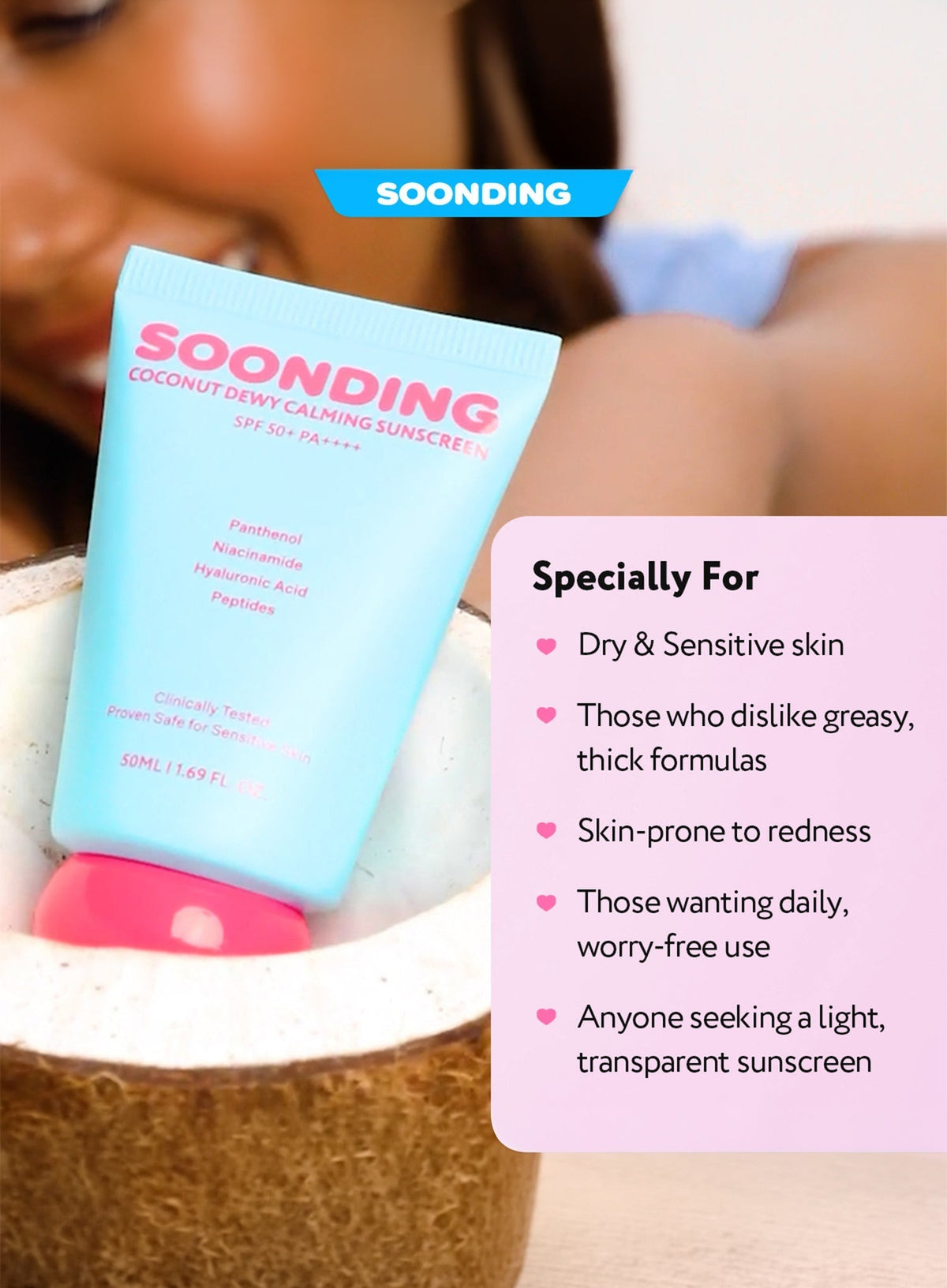 Coconut Dewy Calming Sunscreen SPF50+ PA++++ (50ml)