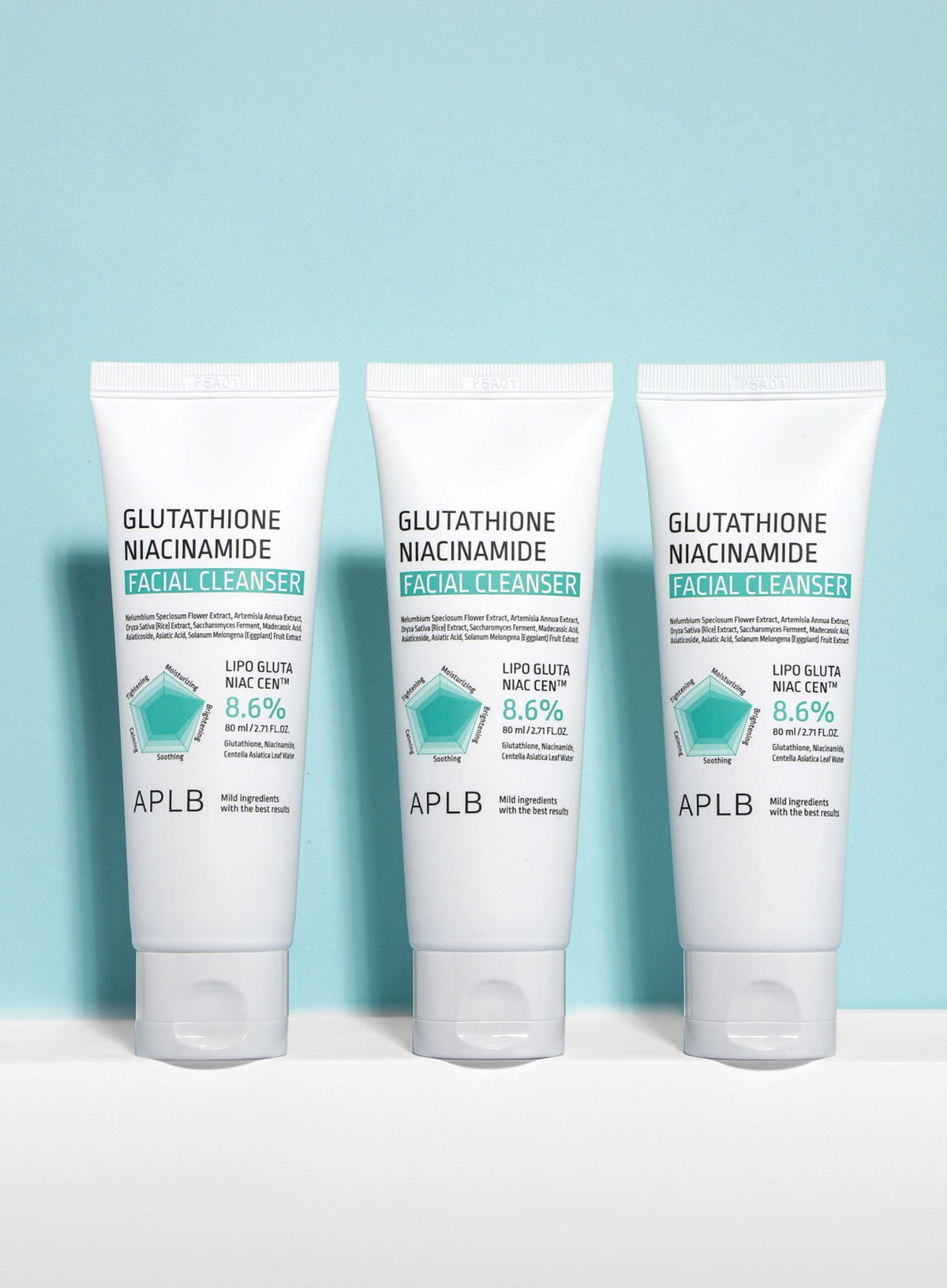 Glutathione Niacinamide Facial Cleanser Duo Set (80ml*2ea)