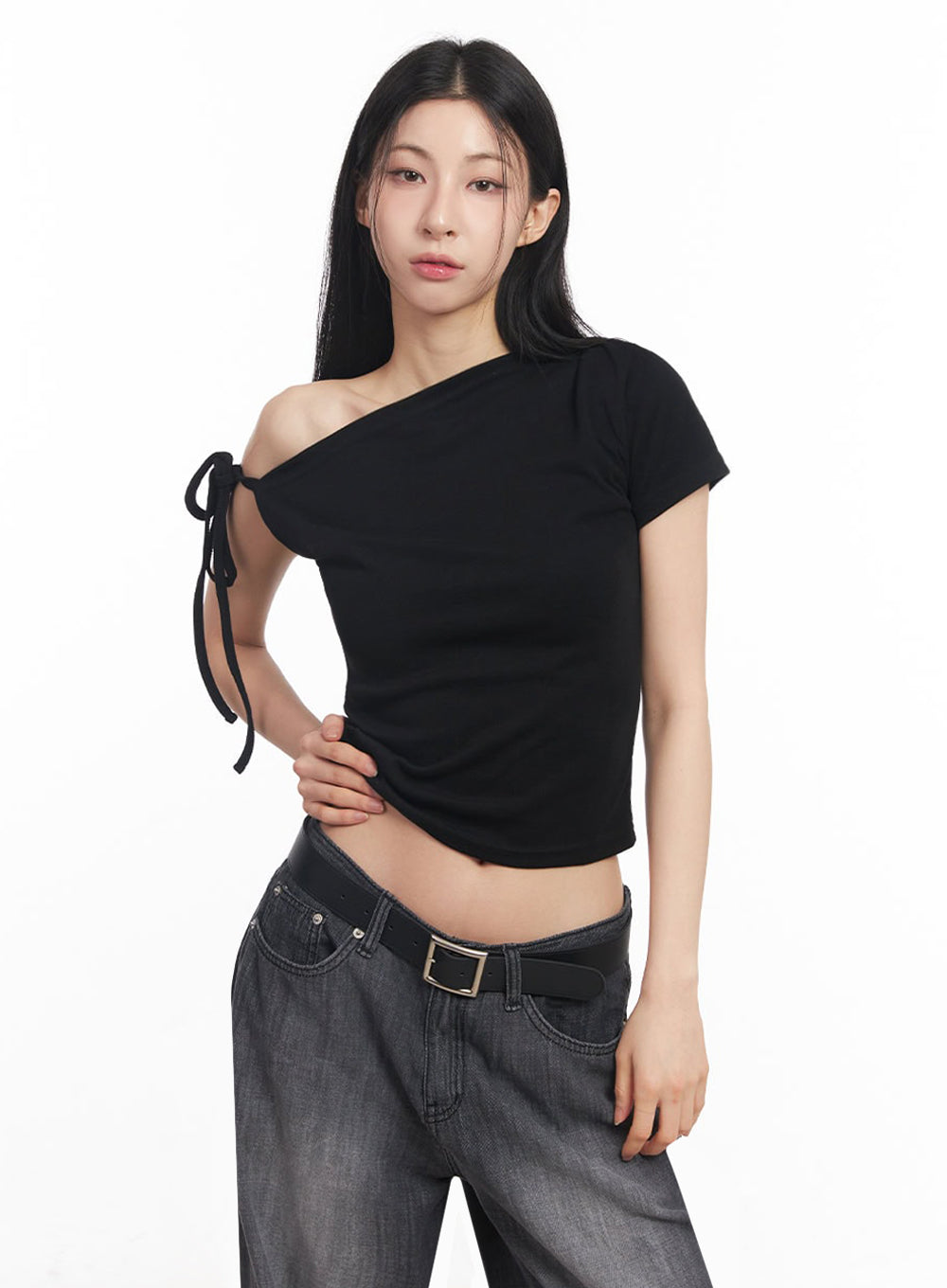 One-Shoulder Ribbon Top IY529