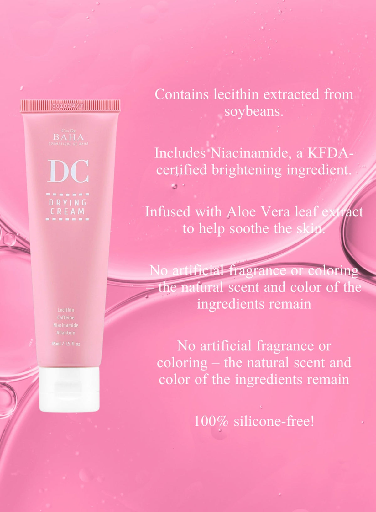 Balacing Skin Oil Level Lecithin Niacinamide caffeine Drying Cream 45ml (DC)