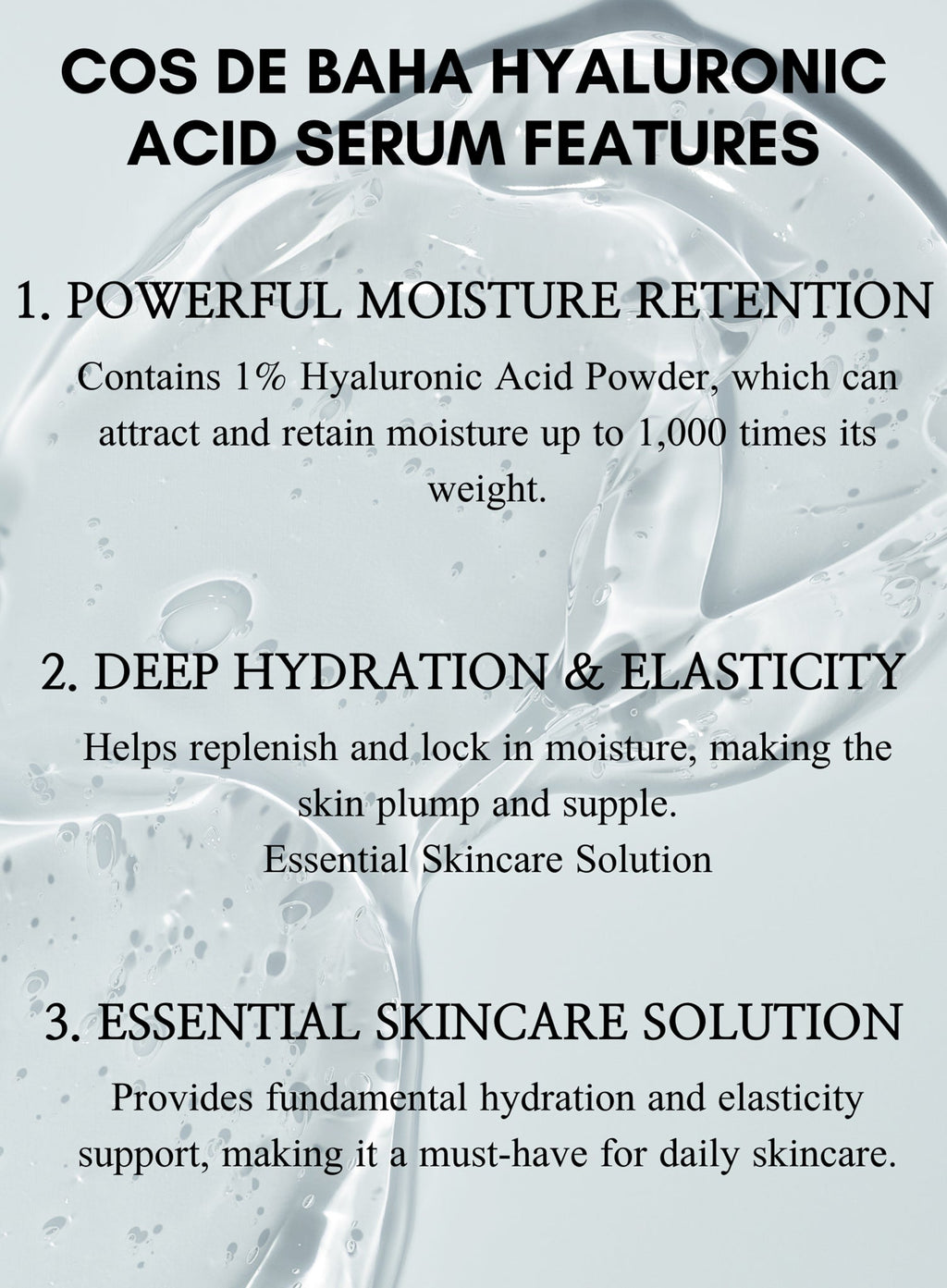 Pure Hyaluronic 1% 10,000 ppm Serum 60ml (H60)