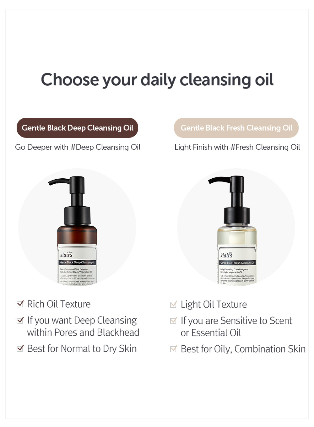 Gentle Black Fresh Cleansing Oil Duo Set (150ml*2ea)