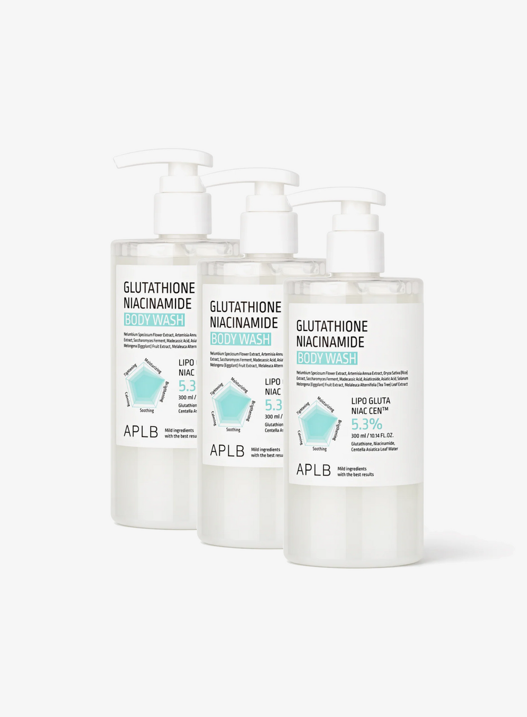 Glutathione Niacinamide Body Wash Trio Set (300ml*3ea)