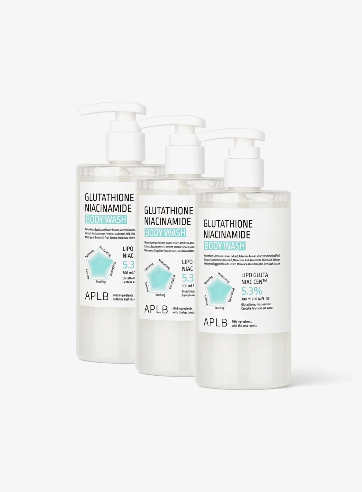 Glutathione Niacinamide Body Wash Trio Set (300ml*3ea)